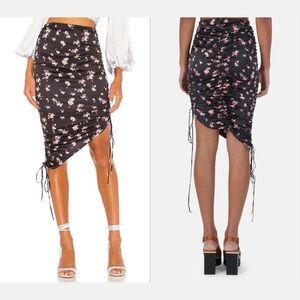for love & lemons laramie lavender floral tie midi skirt